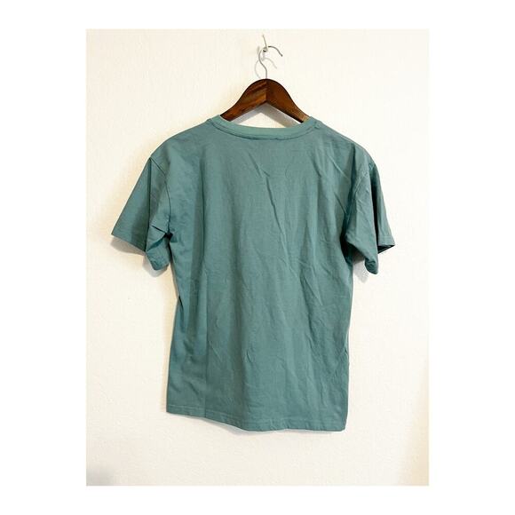 Balenciaga Cotton Interlock BB Puff Logo Print Basic Tee Teal Womens Medium - Picture 3 of 10